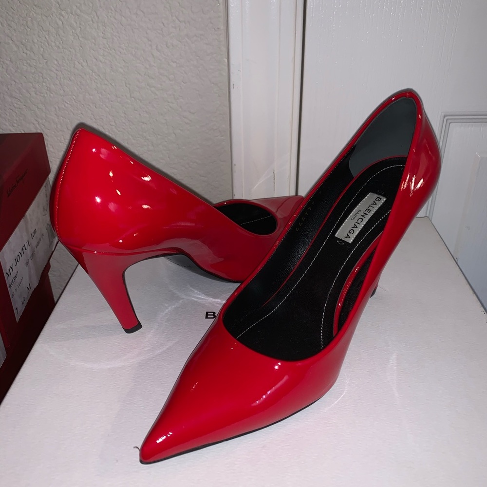 Balenciaga Red Patent Pumps in size 37.5